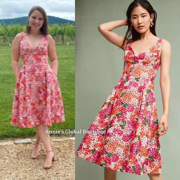 NWT, Anthropologie Monique Lhuillier Riona Embroidered Dress - Picture 13 of 16